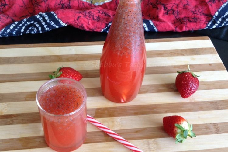 Strawberry Basil Seed Drink Shabbu s Tasty Kitchen